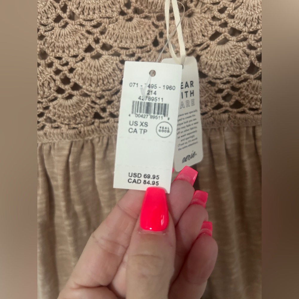 Tan Sleeveless Maxi Dress with Seashell Detail - Picture 5 of 5